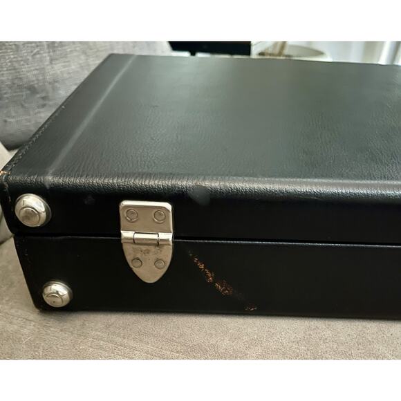 Vintage Sears Briefcase, Black 1950s with Key and Original Box - Picture 7 of 8